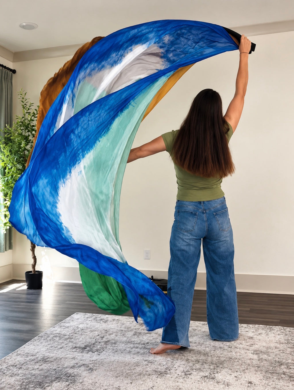 The Earth Is Yours Five Layer Silk Worship Flags | 55x90 Large Christian Praise Flags | Psalm 24 Worship Dance Flags