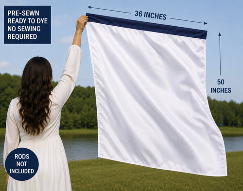 Blank Silk Worship Flags | Pre-Sewn DIY Worship Flags | Ready to Dye or Paint | No Sewing Required | Christian Praise & Worship Flag 36"x55"