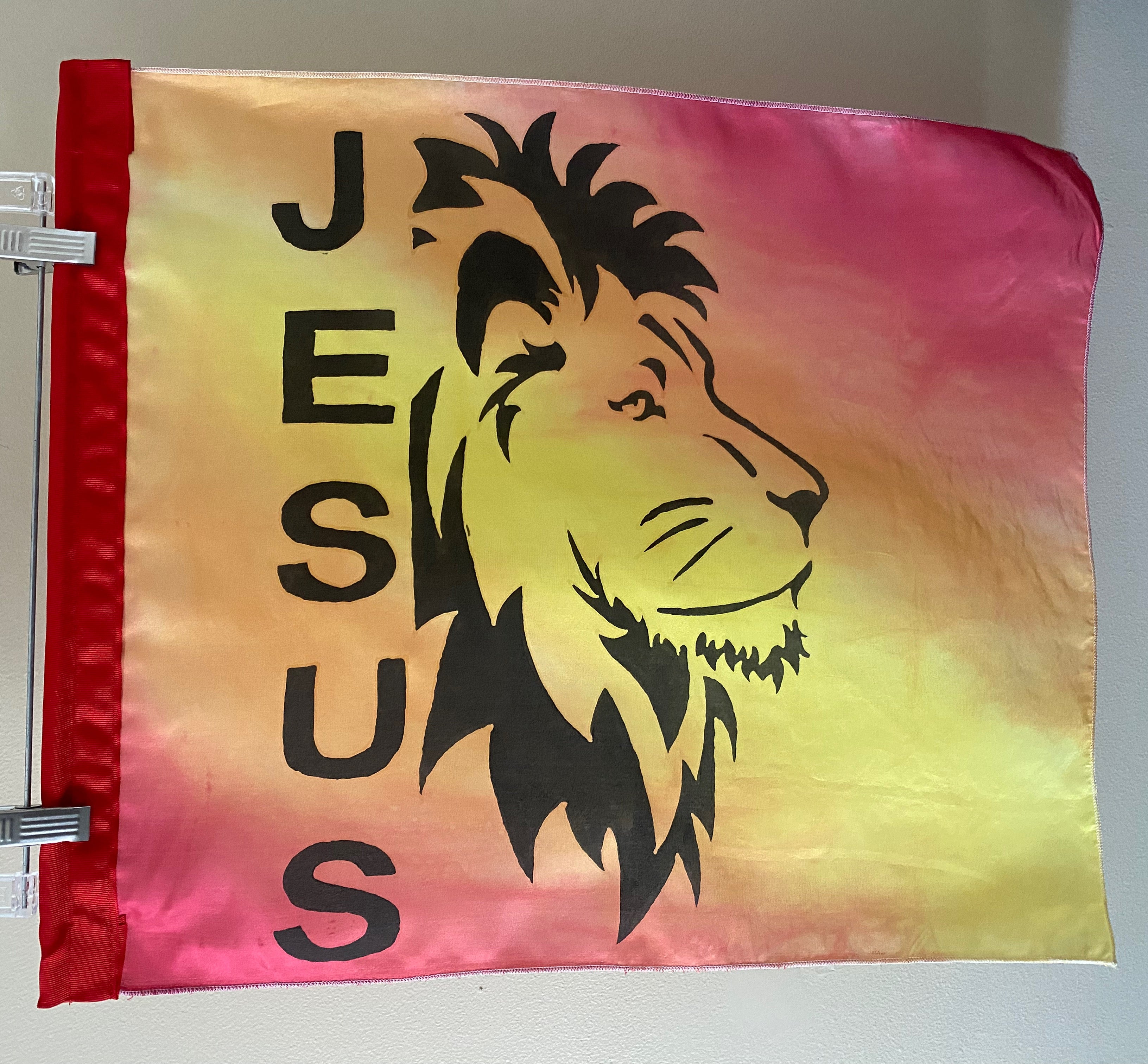 Lion of Judah | Hand-Painted Silk Worship Flags |