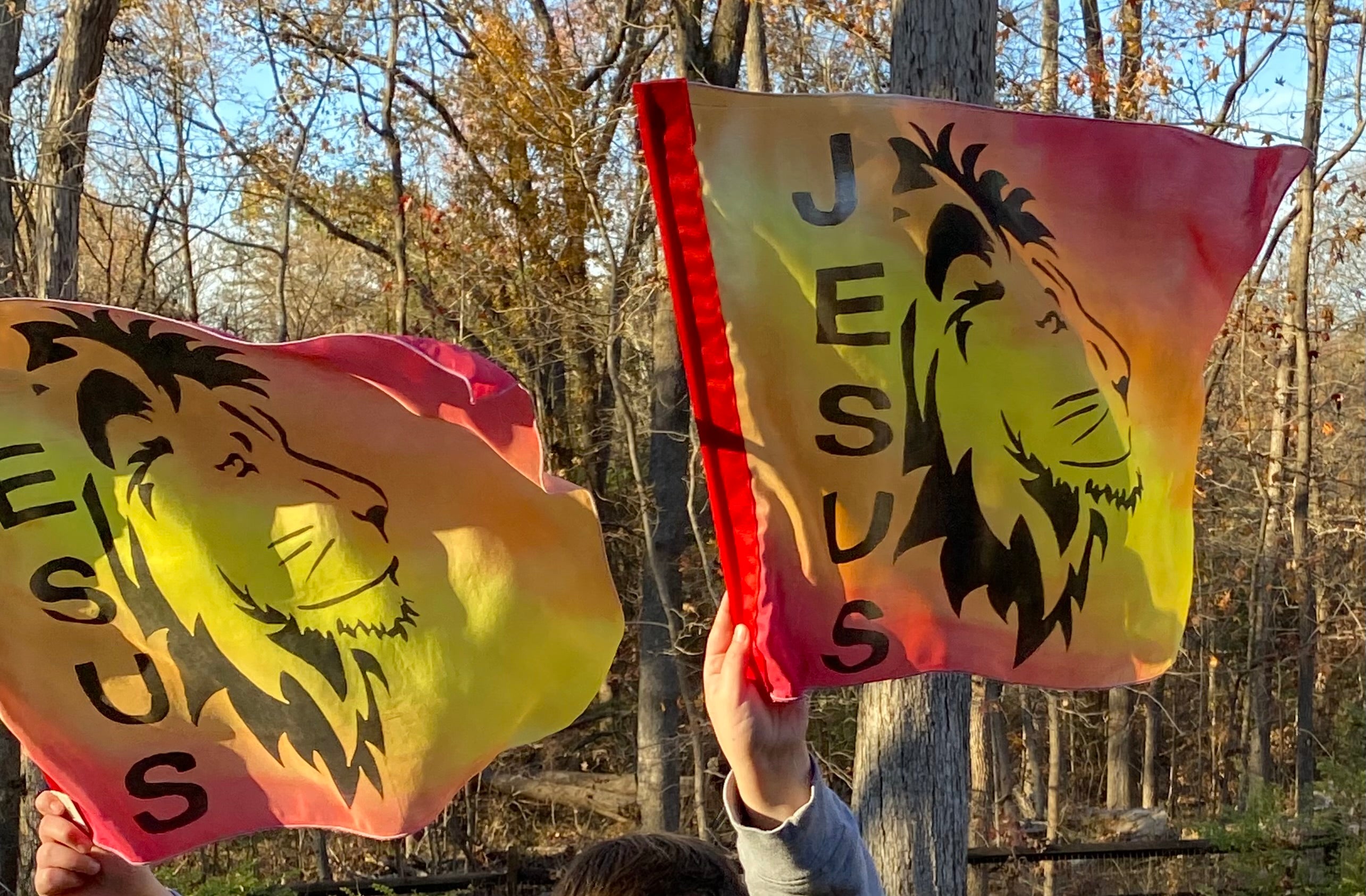 Lion of Judah | Hand-Painted Silk Worship Flags |