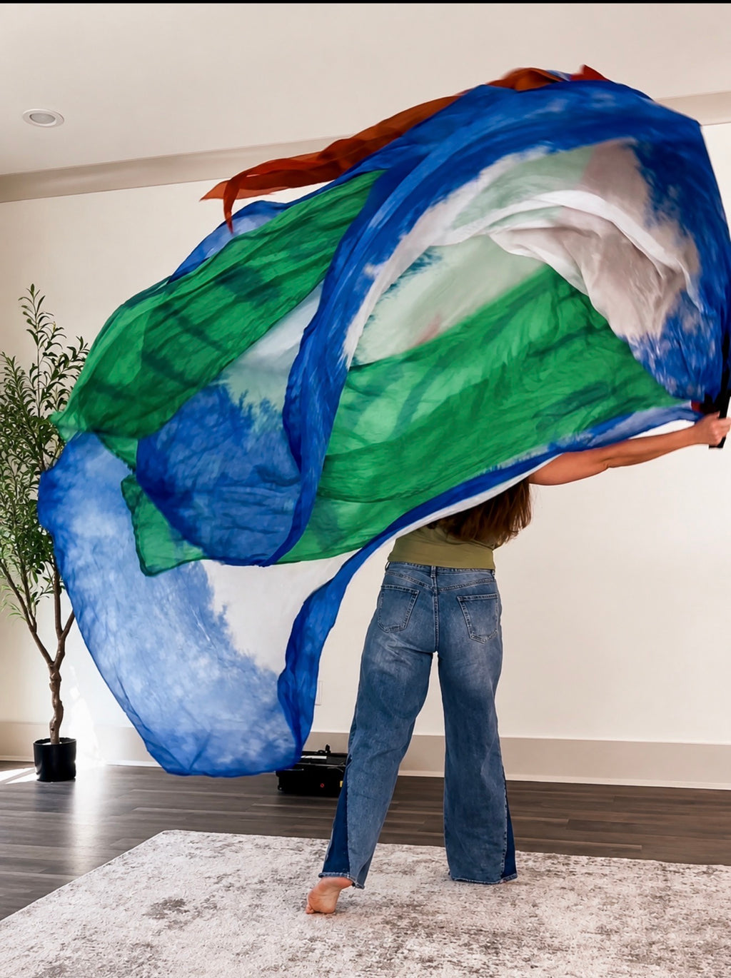 The Earth Is Yours Five Layer Silk Worship Flags | 55x90 Large Christian Praise Flags | Psalm 24 Worship Dance Flags