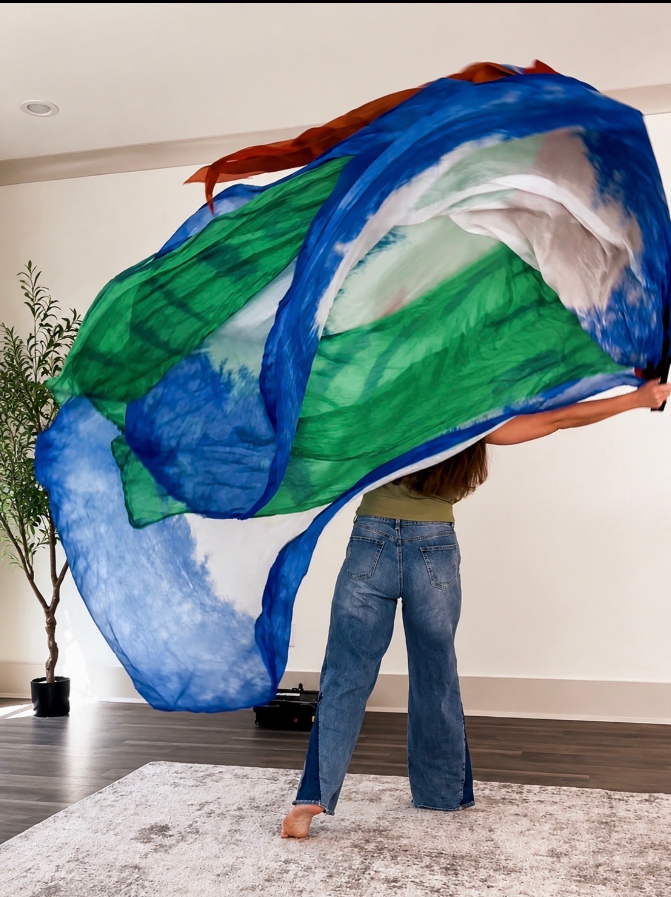 The Earth Is Yours Five Layer Silk Worship Flags | 55x90 Large Christian Praise Flags | Psalm 24 Worship Dance Flags