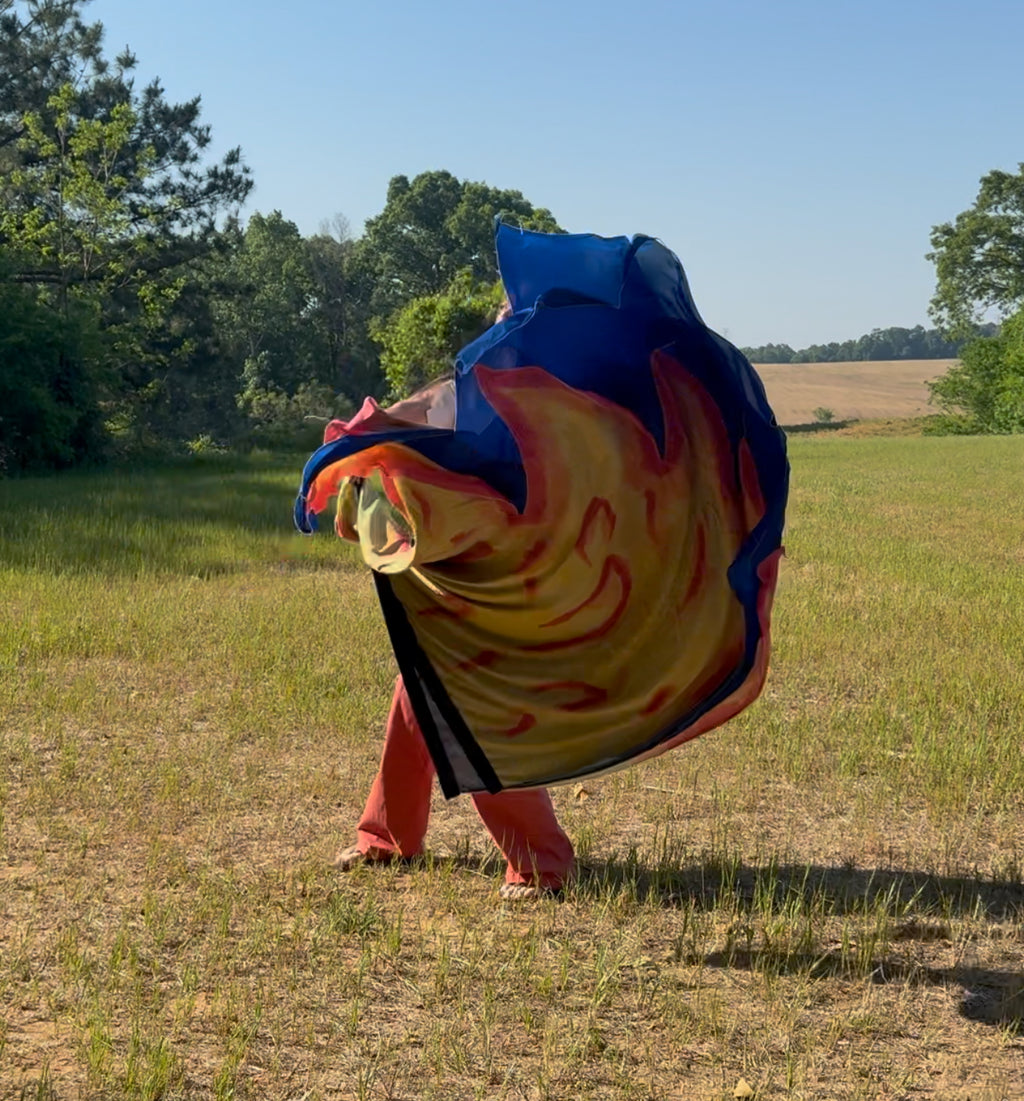 Refiner's Fire Double Layer 8mm Silk Worship Flags