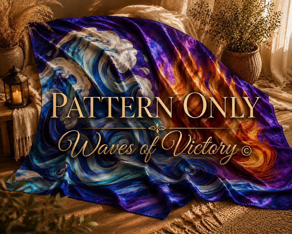 Fire & Water Worship Flag Pattern | Christian Worship Art | Silk Painting & Dyeing Pattern | Instant Digital Download